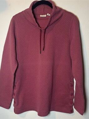 L.L. Bean Quilted Cowl Pullover Sweater - Rose